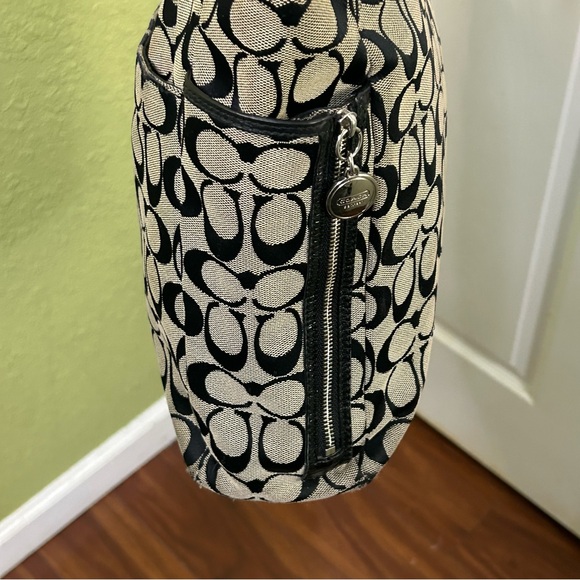 Coach Gallery Signature Tote Shoulder Bag Black and Tan Canvas and Leather - Picture 5 of 16